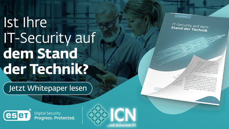 Werbeanzeige für Whitepaper von eset für IT- Security 