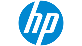 Logo von HP, welches aus einem blauen Kreis mit den stilisierten, weißen Kleinbuchstaben hp drin