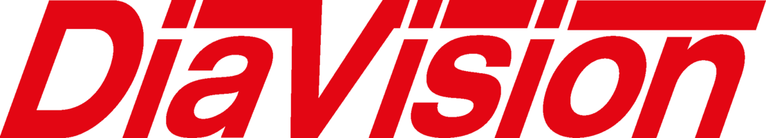 Logo "Diavision" in roter, fetter Schrift