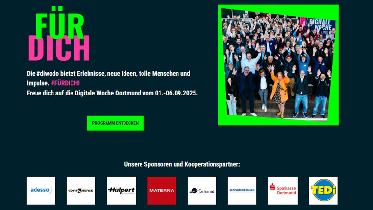 Werbegrafik für die Digitale Woche Dortmund vom 01. bis 06.09.2025