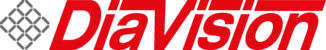 Logo "Diavision" in roter, fetter Schrift, links neben dem Schriftzug befindet sich die graue ICN-Raute 